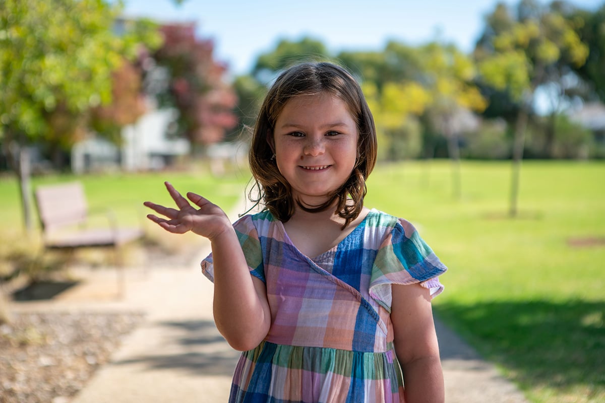 grant recipient happy with her new hearing device
